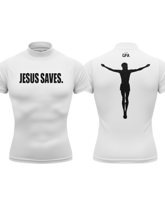 "JESUS SAVES" High Collar Compression Shirt