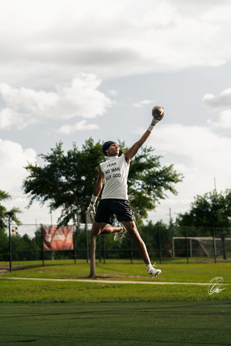 "Fear No Man But God" High Collar Sleeveless Compression Shirt