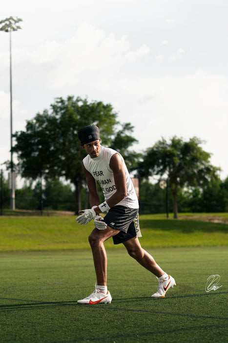 "Fear No Man But God" High Collar Sleeveless Compression Shirt