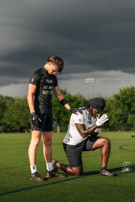 “Fear No Man But God” High Collar Compression Shirt